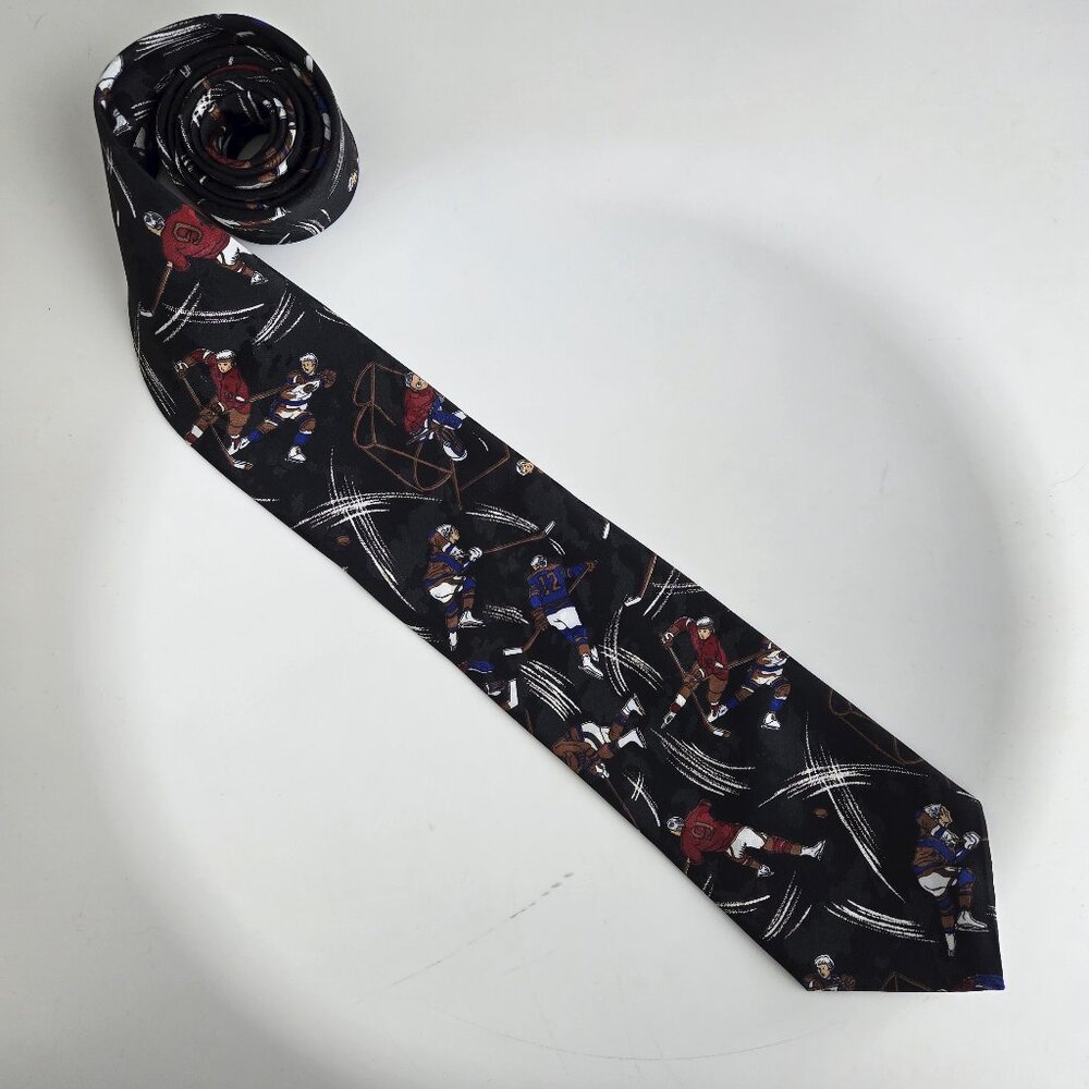 Vintage hockey neck tie vintage Protocol polyester
